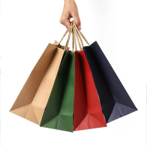 Twisted Handle Brown/White/Red/Black/Green Kraft Paper Bag with twist Handle bag Gift Bag