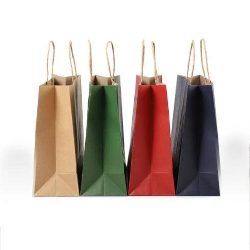 Twisted Handle Brown/White/Red/Black/Green Kraft Paper Bag with twist Handle bag Gift Bag