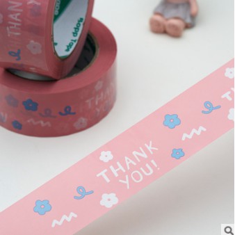 Cute Printed Tape BLUE | PINK | Thankyou Tape | Packaging Gift Wrapping Tape
