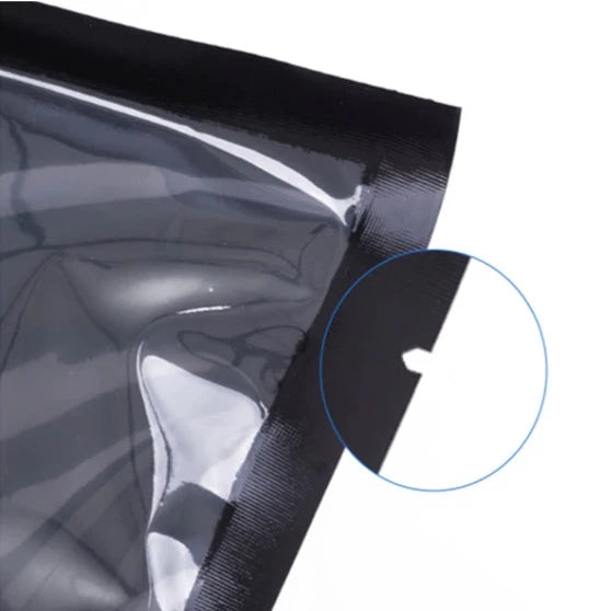 100pcs Black Smooth Based Nylon PE Vacuum Bag Clear and Black Vacuum Pouch Nylon for Food