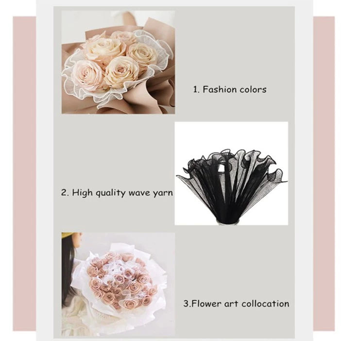 Wave Bouquet Skirt Wrapping Tulle Floral Design (30cmx4m) 4.8  2.3K ratings 10K+ Sold icon help