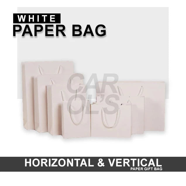 1 Pc (WHITE) Gift Bag with Handles Craft Package Paper Gift Box Jewelry Birthday Packing Bags