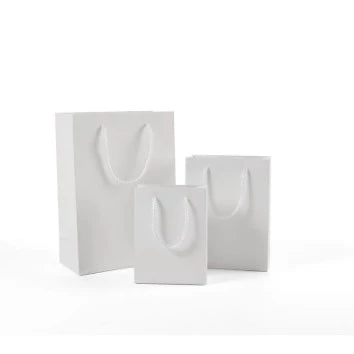 1 Pc (WHITE) Gift Bag with Handles Craft Package Paper Gift Box Jewelry Birthday Packing Bags