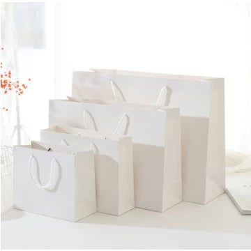 1 Pc (WHITE) Gift Bag with Handles Craft Package Paper Gift Box Jewelry Birthday Packing Bags