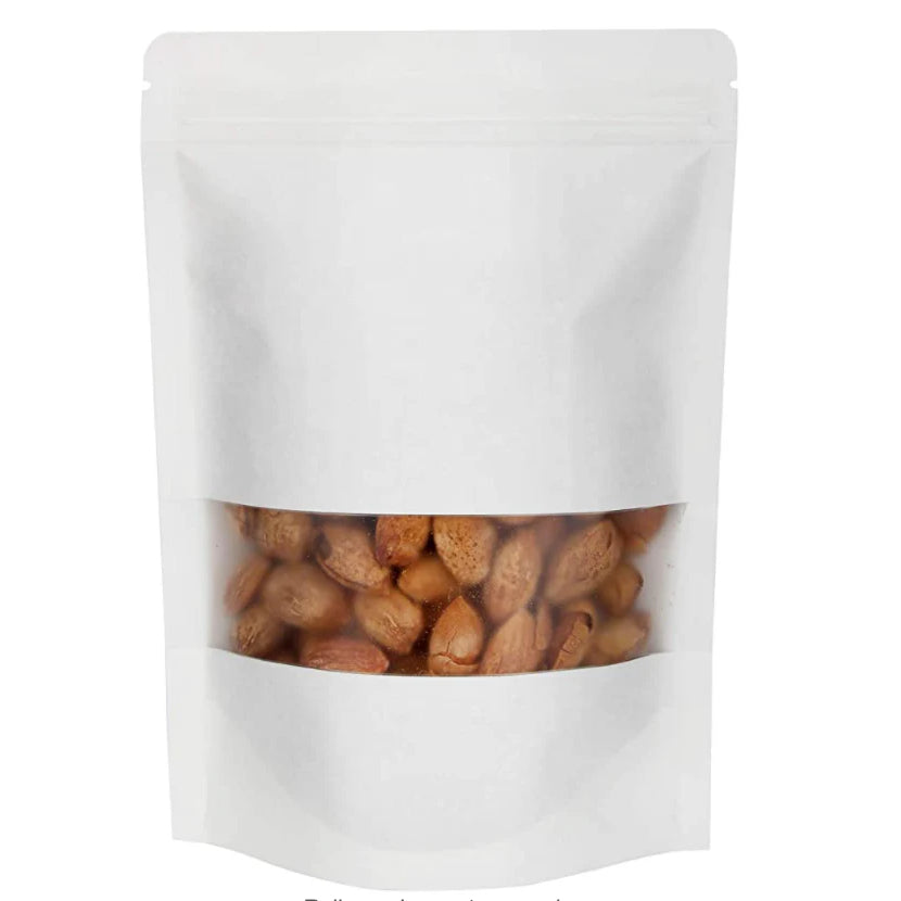 50pcs Stand Up Pouch/ Resealable Pouch Brown, White, Black, Clear, Silver