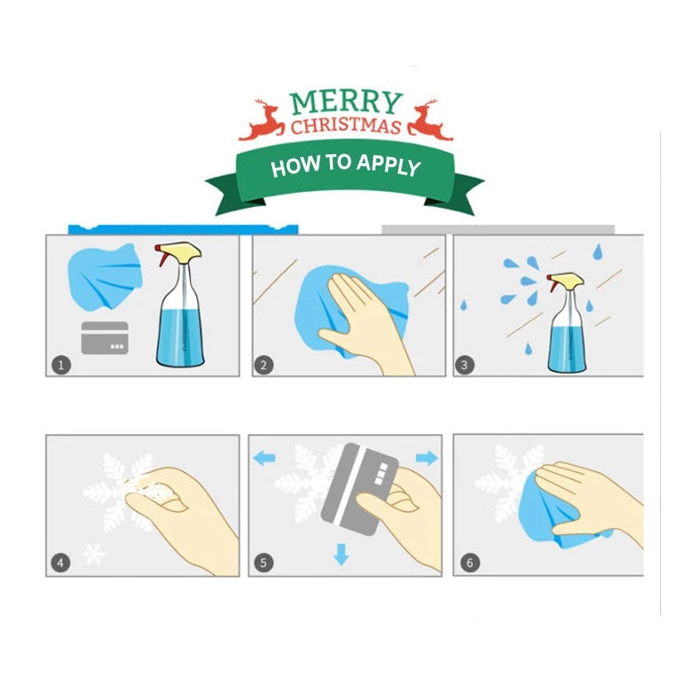 Christmas Glass Window Stickers Static Christmas Decor Xmas Wall Stickers (1SHEET)
