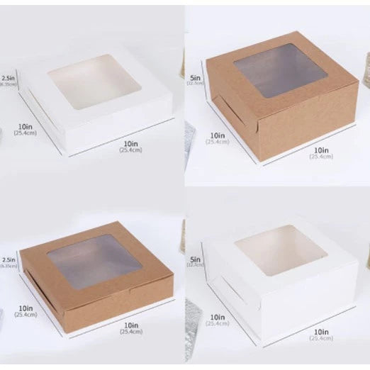 10x10x5 inch | 5pcs | window cake box baking cake packaging packaging box