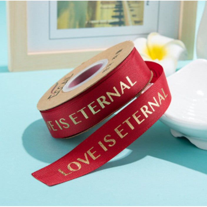 5 yards | LOVE IS ETERNAL Grosgrain Satin Ribbons Diy Wedding Christmas Party Decoration Bow Craft