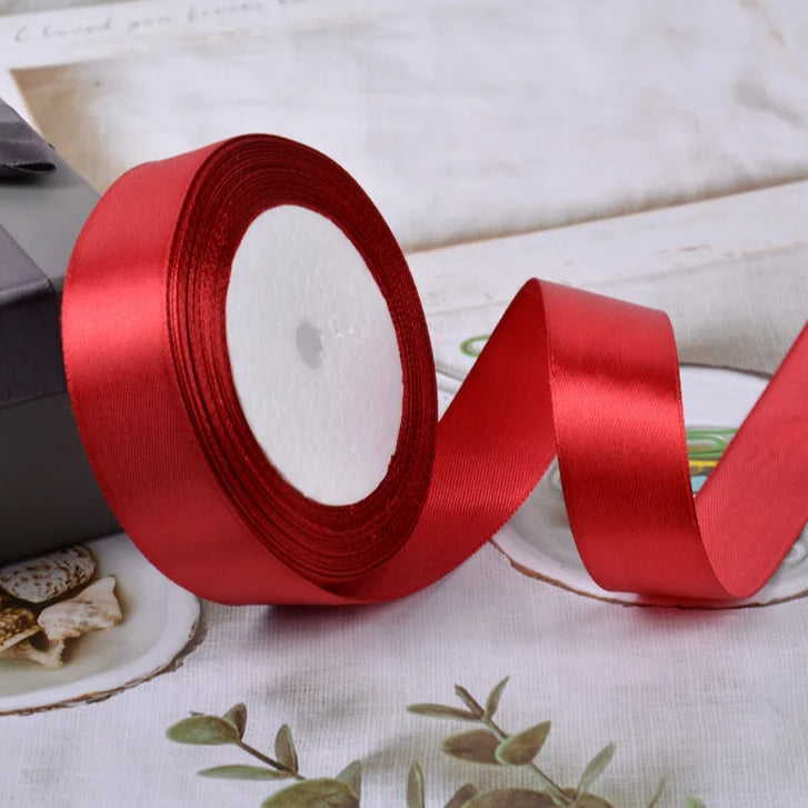 (25 yards/roll) 2cm Satin Ribbon Wholesale Gift Packing Christmas decoration Ribbons roll fabric
