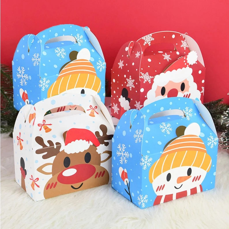 3D Christmas Cardboard Hand Gift Portable Gift Box/ Pastry Box Gift Box