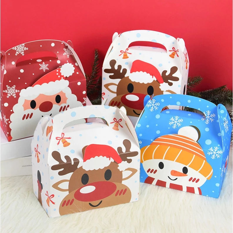 3D Christmas Cardboard Hand Gift Portable Gift Box/ Pastry Box Gift Box