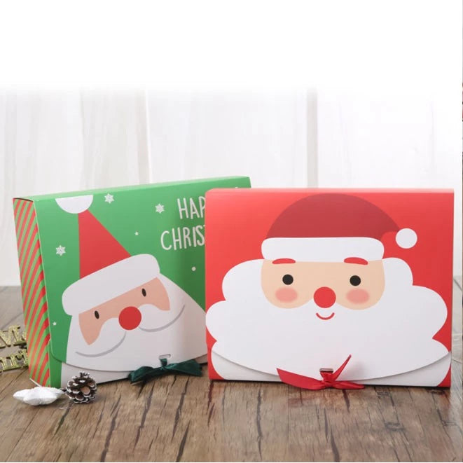 Christmas Gift Box (CLAMSHELL) Merry Christmas Paper Packaging Box Santa Claus Gift Box