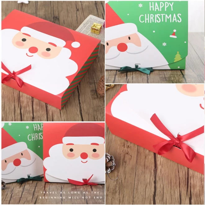 Christmas Gift Box (CLAMSHELL) Merry Christmas Paper Packaging Box Santa Claus Gift Box