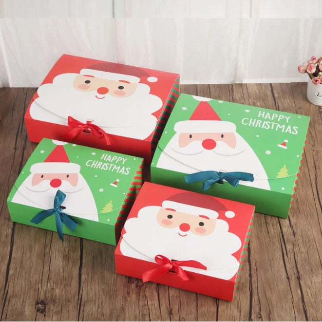 Christmas Gift Box (CLAMSHELL) Merry Christmas Paper Packaging Box Santa Claus Gift Box
