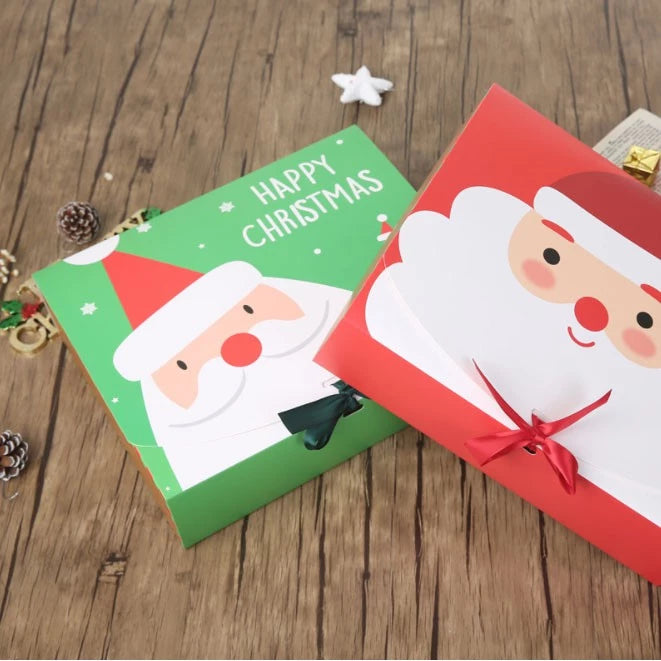 Christmas Gift Box (CLAMSHELL) Merry Christmas Paper Packaging Box Santa Claus Gift Box
