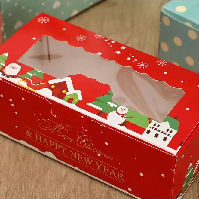 Christmas Egg yolk Cake Box Packaging S/M/L cupcakes boxes pastry gift boxes