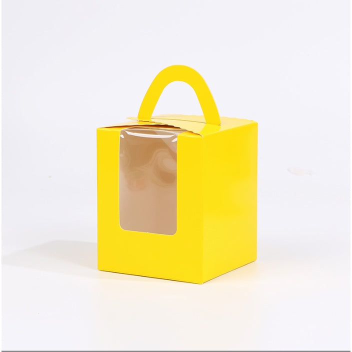 Pastry Box Single Solo Cupcake Box Cookies Boxes Individual Box with Handle 1PC